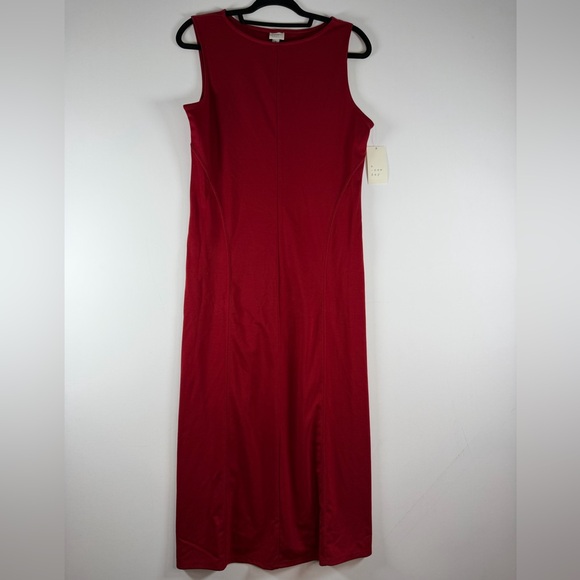 ♥️ Women's Knit Maxi Dress - A New Day Size Medium Color Red - Picture 3 of 9